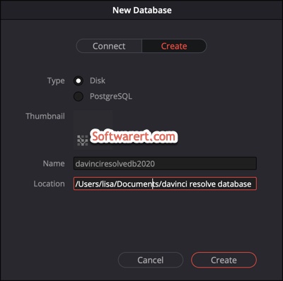 create new disk database in DaVinci Resolve for Mac