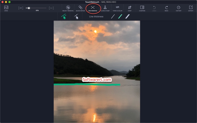 touchretouch photo editor for Mac - line removal tool