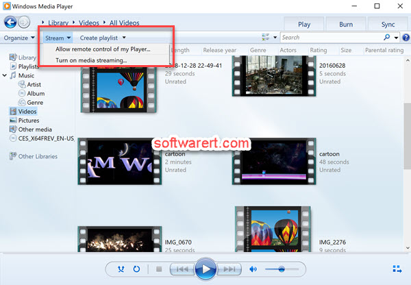 turn on media streaming from windows media player for windows 10
