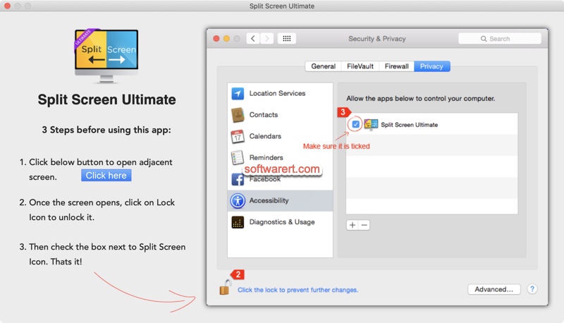Configure the split screen app on Mac  before use