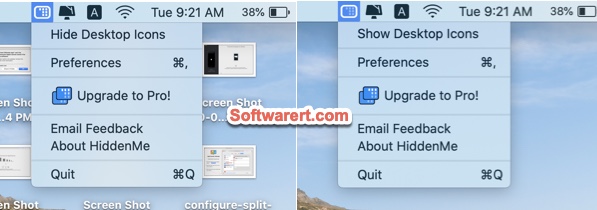 hiddenme to hide or show desktop icons on mac
