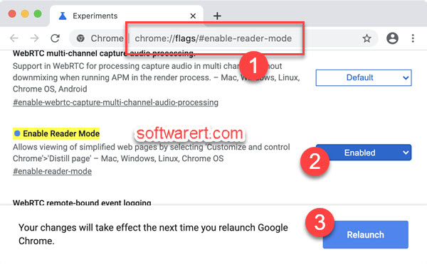 Turn on reader mode in Chrome for Mac
