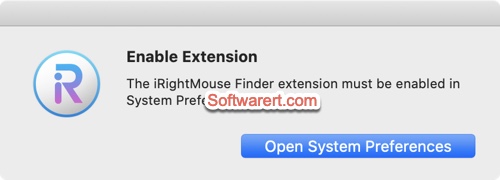 irightmouse enable finder extension alert on Mac 