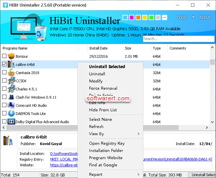 HiBit Uninstaller to uninstall programs on Windows computer
