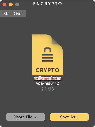 Encrypto for Mac - share, save encrypted file, folder