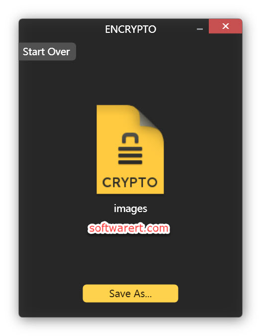 Encrypto for Windows to save encrypted file to computer disk