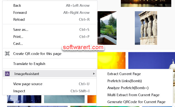 access image assistant from context menu with your web browser