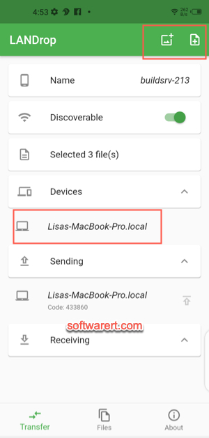 transfer files from Android to Mac using LANDrop file transfer app