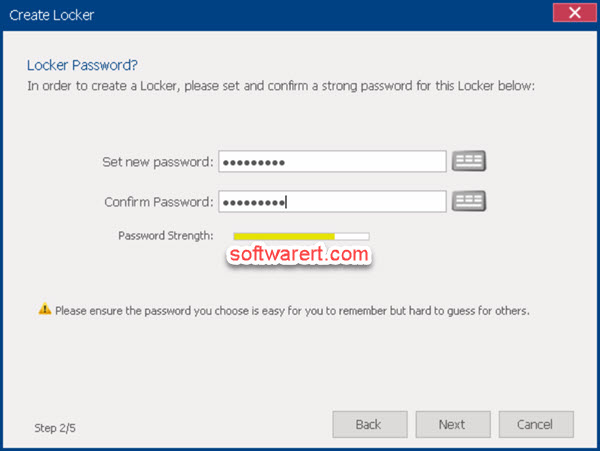 Folder Lock for Windows - set password