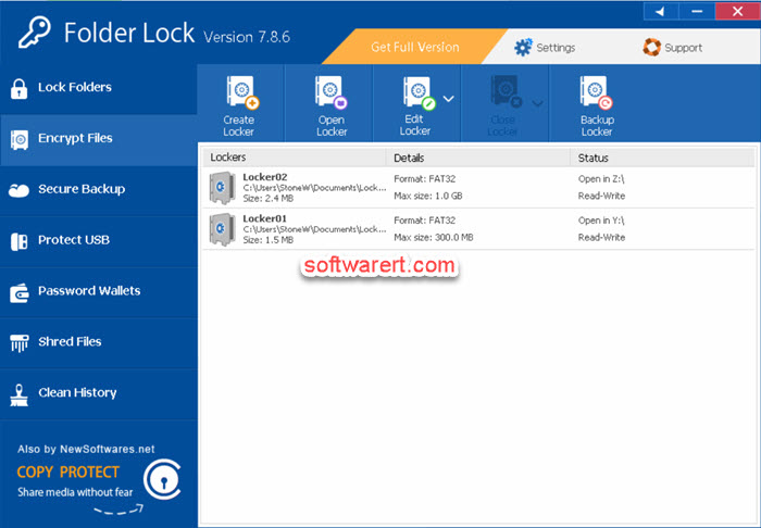 Folder Lock for Windows - encrypt files