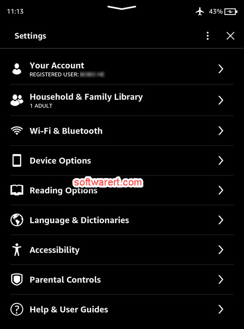 Kindle paperwhilte settings