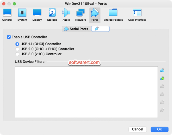 Enable USB Controller in virtualbox usb ports settings