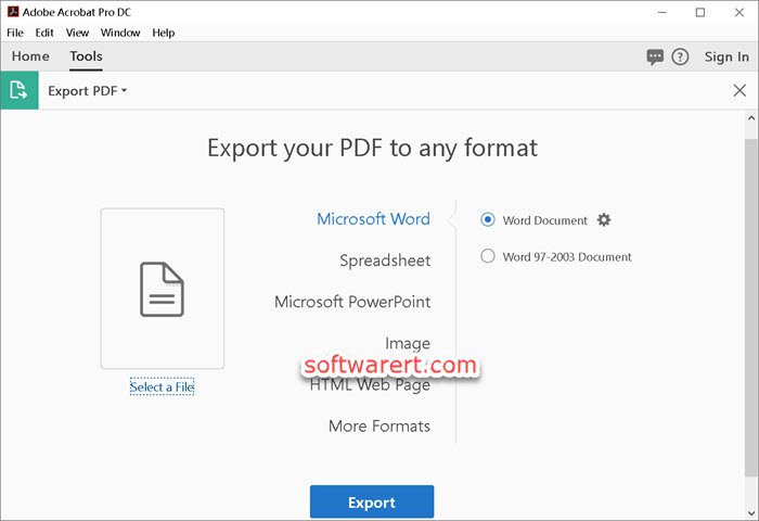 Convert a PDF to Word using Adobe Acrobat