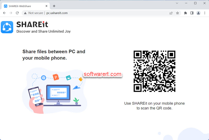 shareit web share qr code browser windows pc