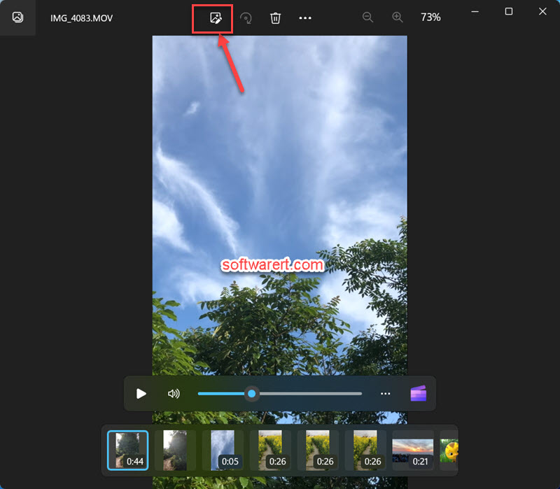 Trim a video in Windows Photos app on Windows 11 computer