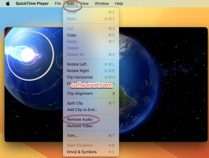 remove audio from video with QuickTime Player Mac