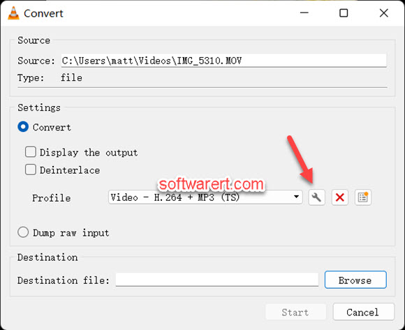 vlc player for windows convert video edit profile