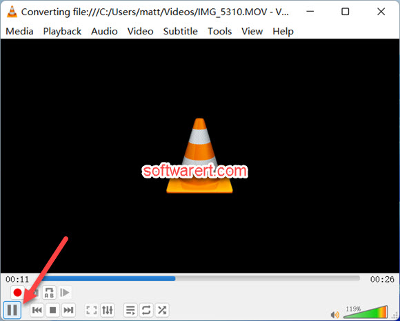 vlc player for windows converting video file