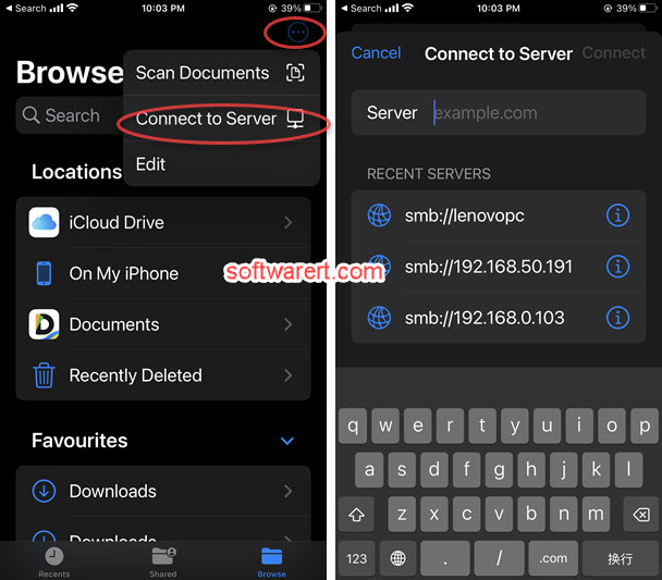 iphone files app connect to windows smb server