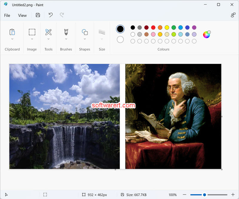 windows paint app to combine two or multiple photos, images on pc
