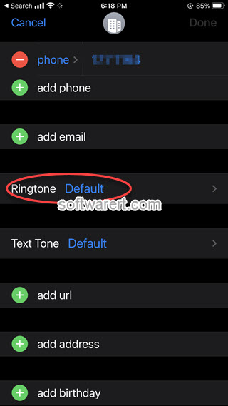 assign custom ringtone for contacts on iPhone