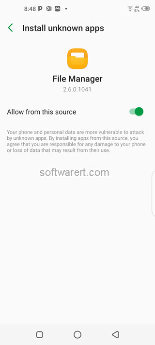 Enable permission for specific app to install unknown apps on Android phone