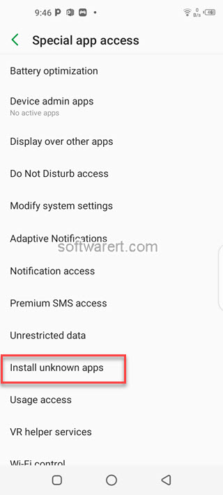 android phone settings - special app access - install unknown apps