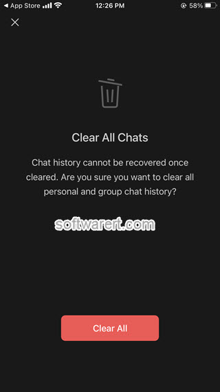 Clear all chats in WeChat on iPhone