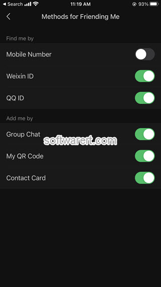 wechat privacy settings enable, disable methods for friending me on iphone