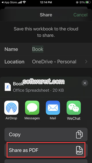 Convert Excel to PDF on iPhone - convert spreadsheet to pdf using Microsoft Excel app