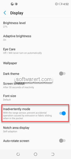enable anti-inadvertently mode on Tecno mobile
