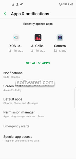 Infinix mobile phone Apps & notifications settings