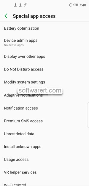 Infinix mobile phone Apps & notifications settings - special app access