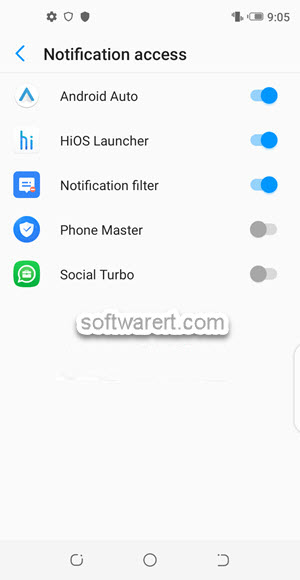 enable or disable notification access for apps on tecno mobile phone