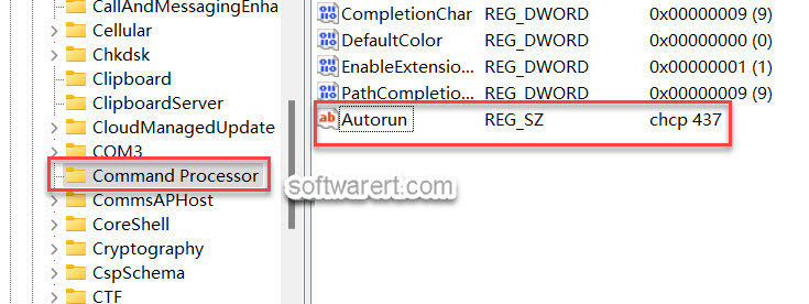 Change Command Line Language to English chcp 437 in Windows Registry