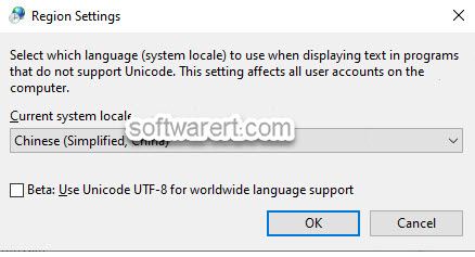 region settings select language system locale for non-unicode apps in windows 11