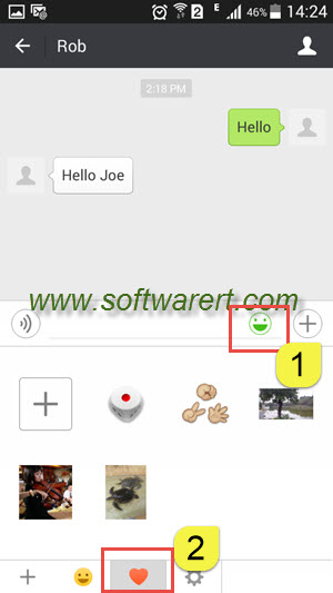 insert custom stickers to chats via wechat on android