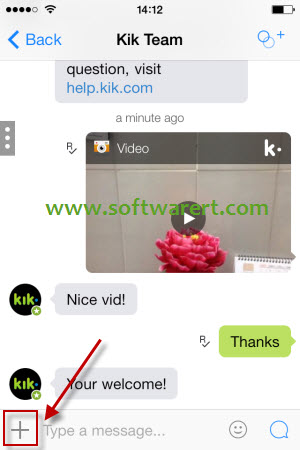 add files to kik chat on iphone