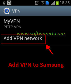 add VPN network to samsung phone
