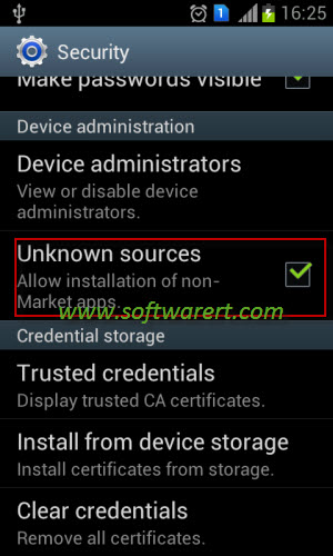 allow installation of android apps from unknown sources
