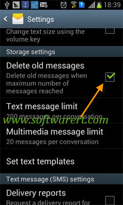 automatically delete old messages on samsung mobile phone