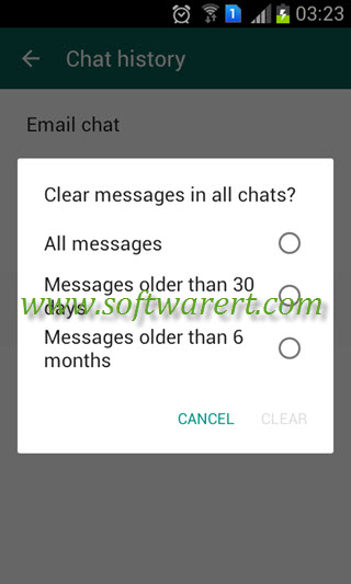clear messages in all chats in whatsapp for android