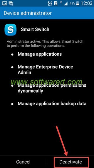 deactivate device administrator on samsung mobile