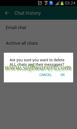 delete all chats and messages in whatsapp for android