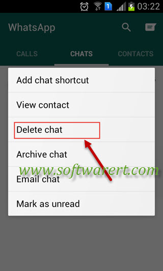 delete chat in whatsapp for android