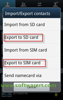 transfer contacts from phone to sim card or sd card on android