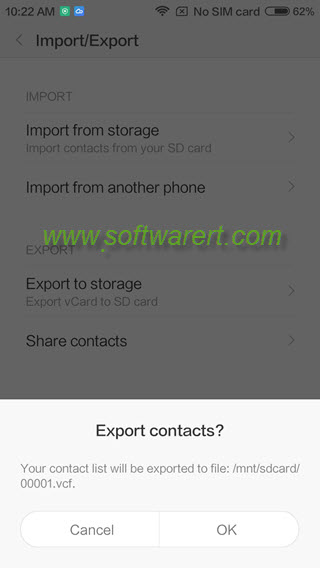 export contacts from Xiaomi phone to storage