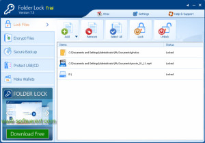 lock files folders drives on computer