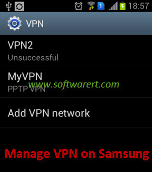 manage vpn on samsung mobile phone