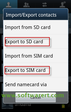copy contacts from sim card to sd card on android